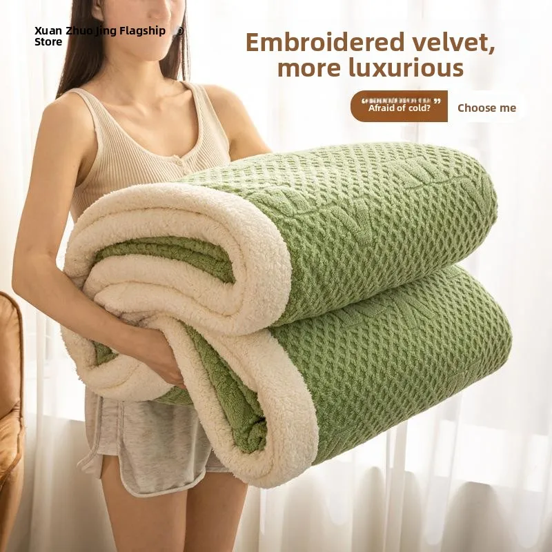couverture-en-velours-gaufre-epaissi-version-ab-double-face-en-velours-d'agneau-pour-la-sieste-chaude-et-tres-epaisse