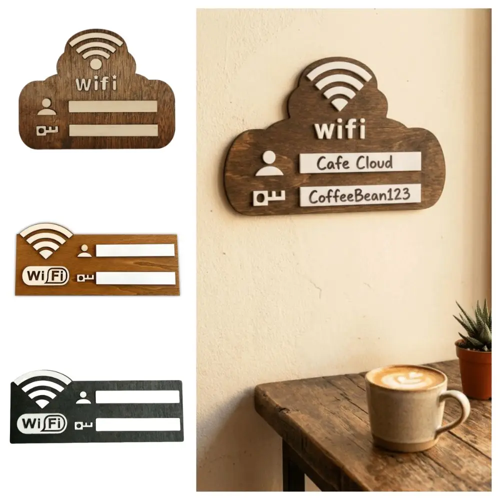 Rustic WiFi Password Sign Erasable Board Vintage Wireless Network Indicator with Pen Minimalism Password Board Airbnb Decor