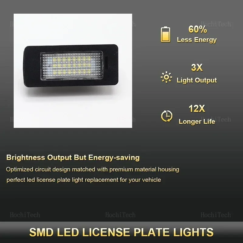 12V LED Number License Plate Light Lamps White Led CANBUS For BMW 1 3 5 x Series E82 E88 E90 E91 E92 E93 E39 E60 X5 E70 X6 E71 - Image 3