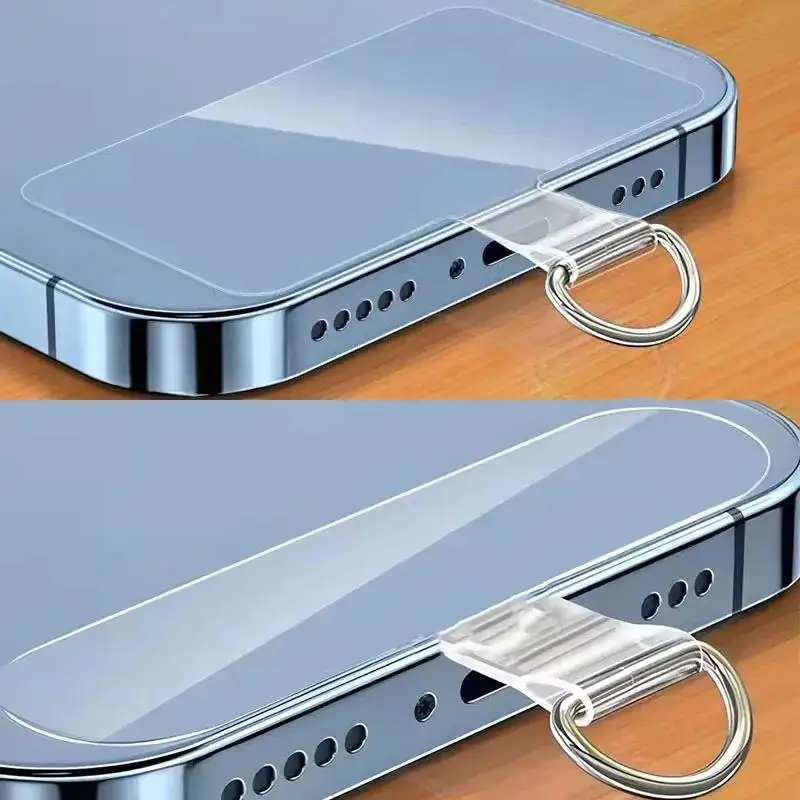 1-20PCS Universal Mobile Phone Anti-lost Lanyard Card Gasket Transparent Tpu Detachable Phone Hanging Cord Strap Patch Tether