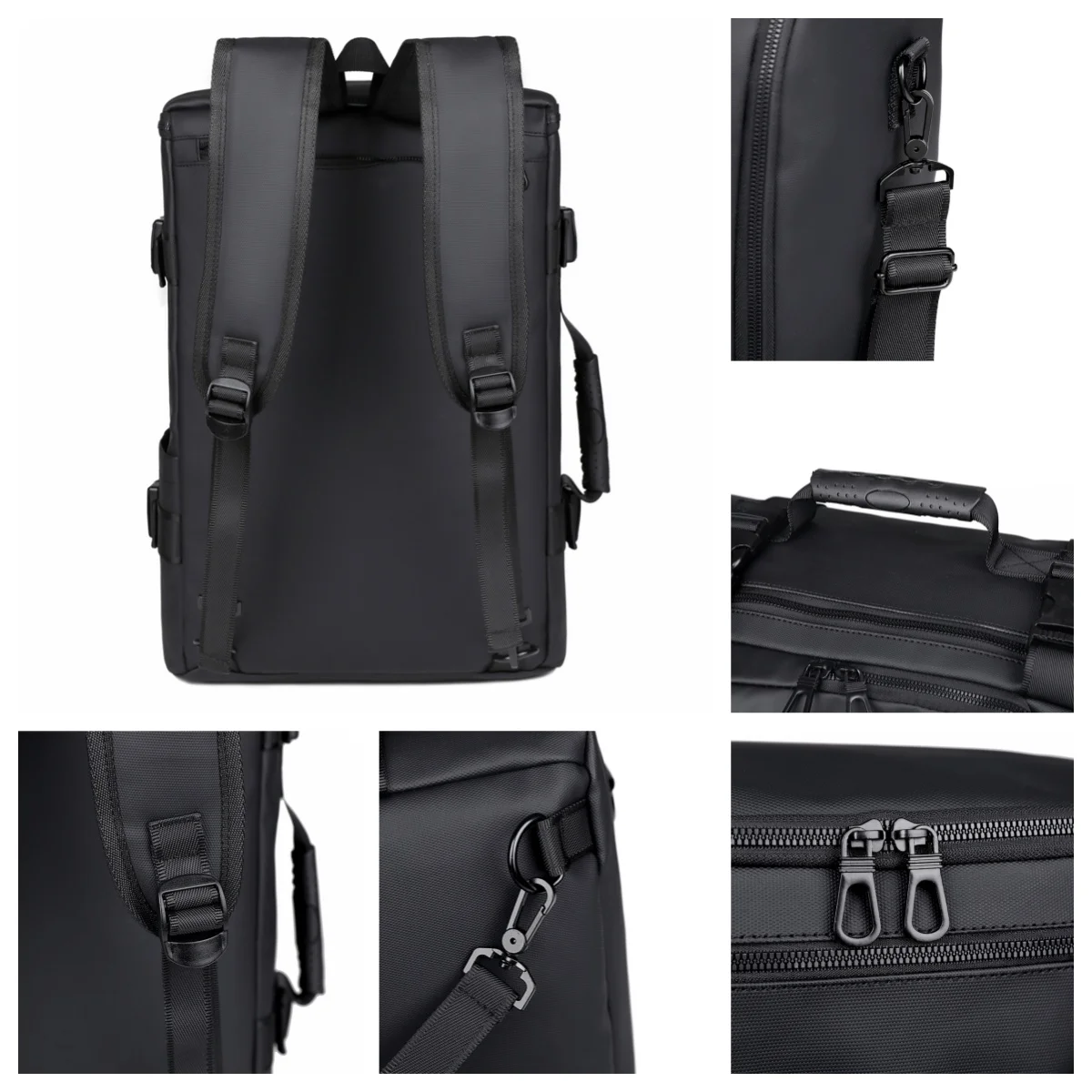 Men's Travel Backpack - Large Capacity Multi-Functional Travel Luggage Bag Water-Resistant PU Men's Handheld Travel Bag