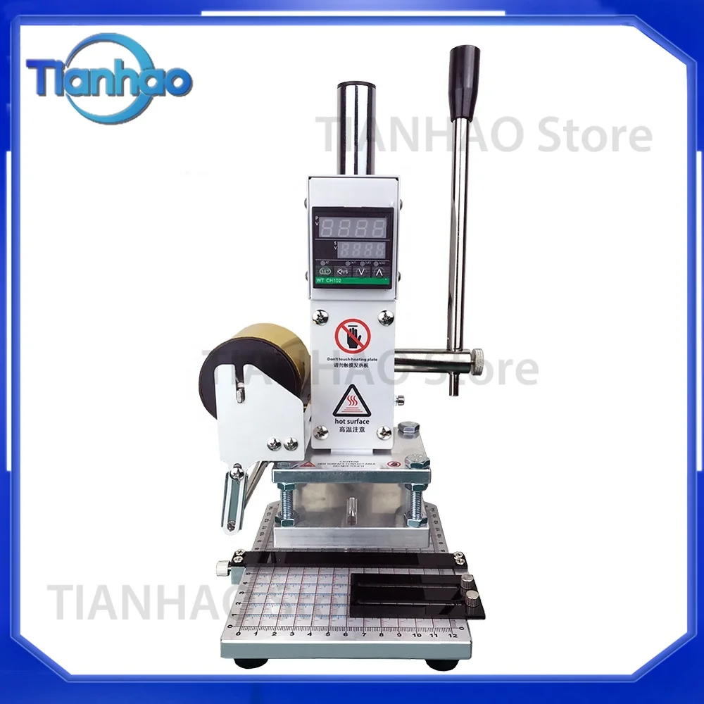 Leather Jewelry Gift Box Embossing and Hot Stamping Machine with Position Slider for Custom Logo Printing