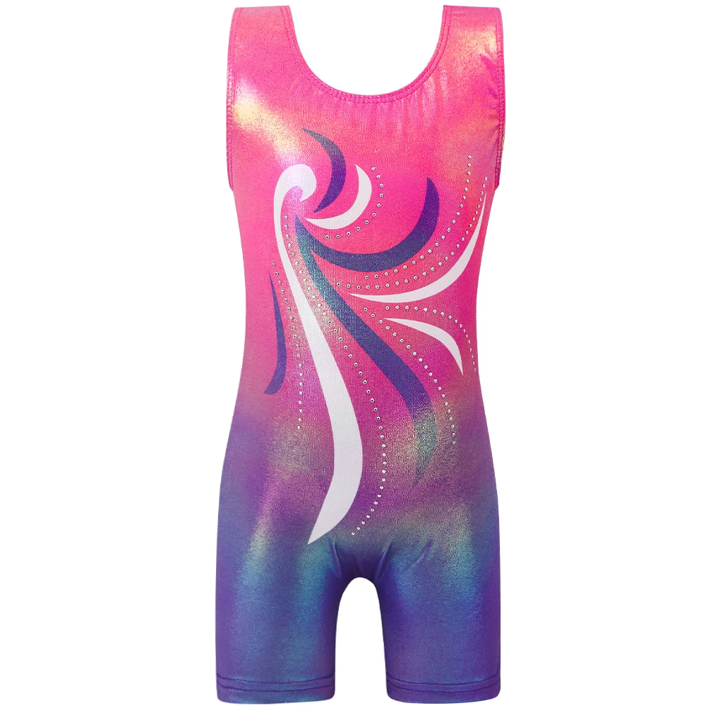 

Гимнастический трико для девочек, блестящие танцевальные комбинезоны, спортивная танцевальная одежда, наряды для малышей, велосипедери без рукавов для акробатики