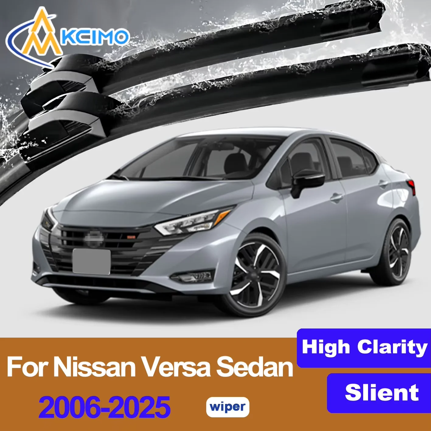 

For Nissan Versa Sedan 2006-2025 Front Windshield Wiper Blades 2pcs Quiet Rain Windscreen Window Accessories