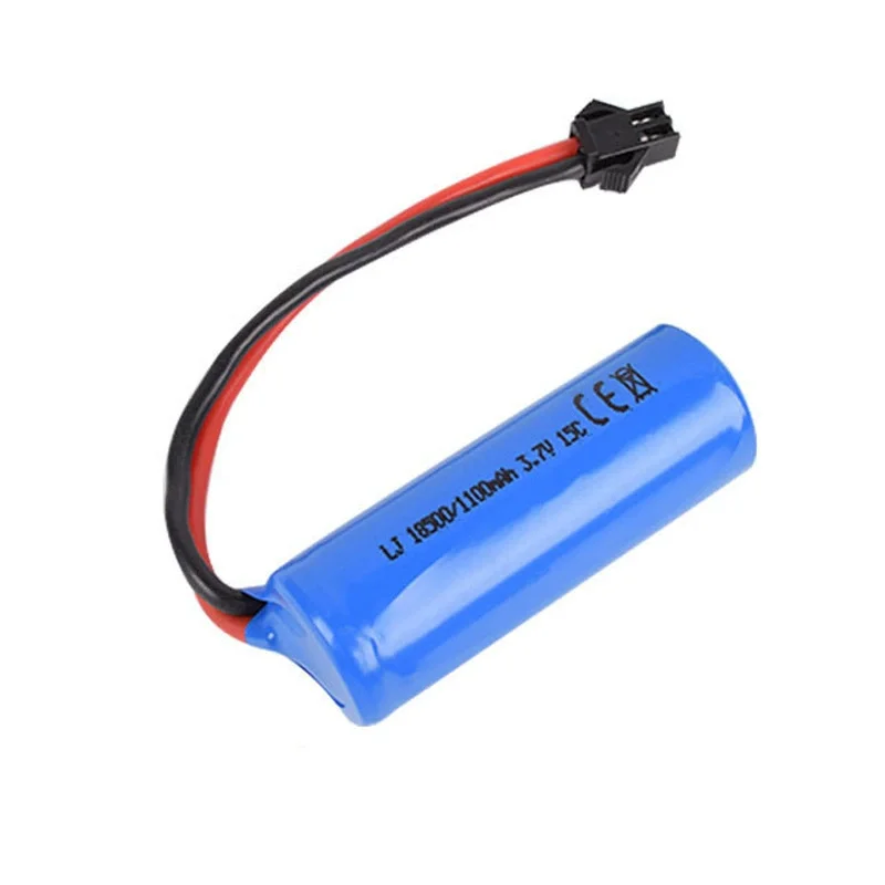18500 3.7V 1100mAh Lipo Battery for Flywheel H227-33 Remote Control Airplane FT008 High-speed Car Boat Toy Rechargeable Battery