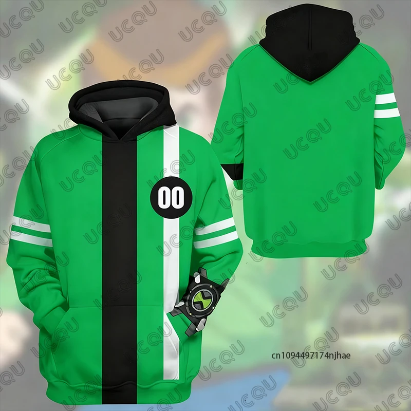 الخريف الشتاء أنيمي Omnitrix Ben10 تأثيري الأطفال هوديس ثلاثية الأبعاد بن تينيسون طباعة طويلة الأكمام البلوز عادية الاطفال/الكبار القمم