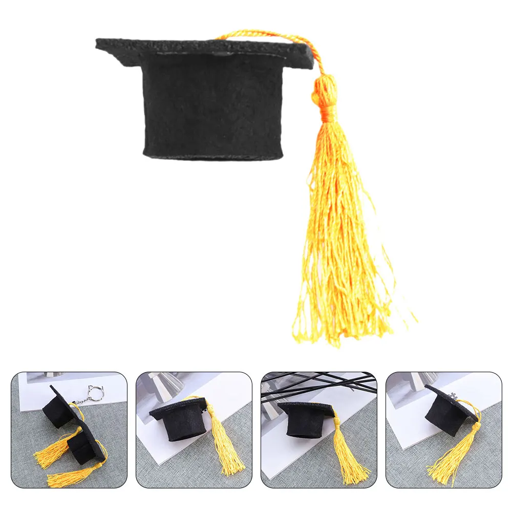 

24Pcs Mini Grad Caps Tassel 2025 Graduation Cupcake Toppers Party Supplies Class of 2025 Cake Decorations Yellow