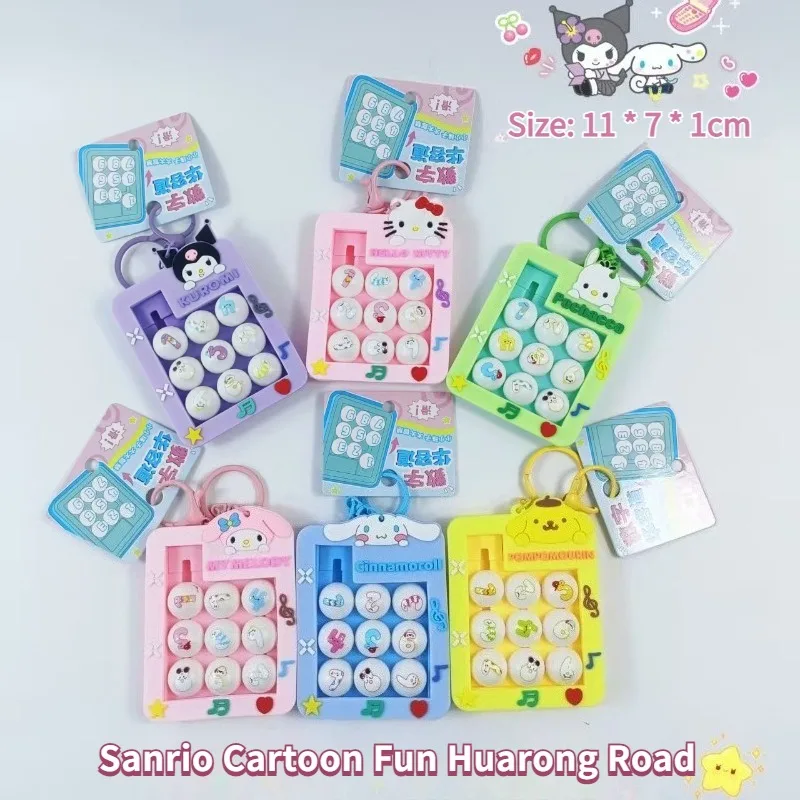 Sanrio Kawaii Hello Kitty Creative Stress Relief Keychain Japanese Cartoon Kuromi Melody Bag Pendant Children's Birthday Gift view 2