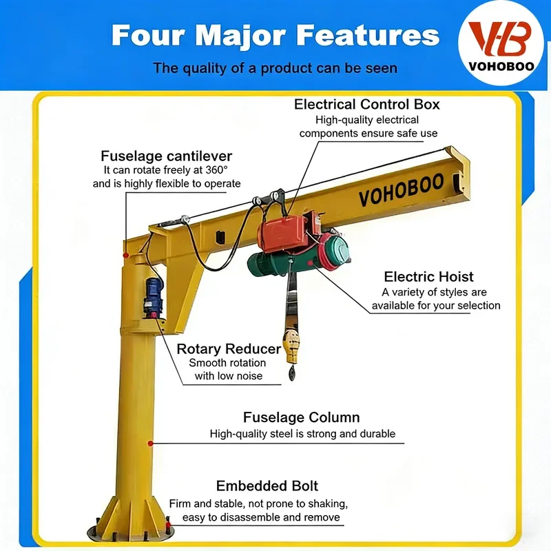 Recycling Machine 2026 125kg 250kg 500kg 1ton 5 Ton 7.5ton Customized 360 Degree Rotation Jib Crane With Nice Price and High