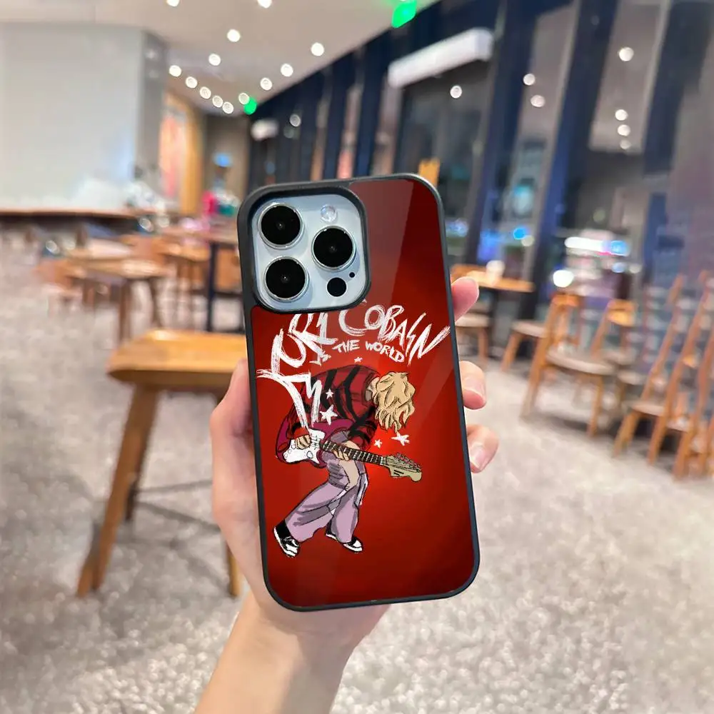 حافظة هاتف Singer K-Kurt C-Cobain لهاتف iPhone 14,16,15,13,17,12,Plus,Pro,Max Magnetic لغطاء Magsafe Frosted