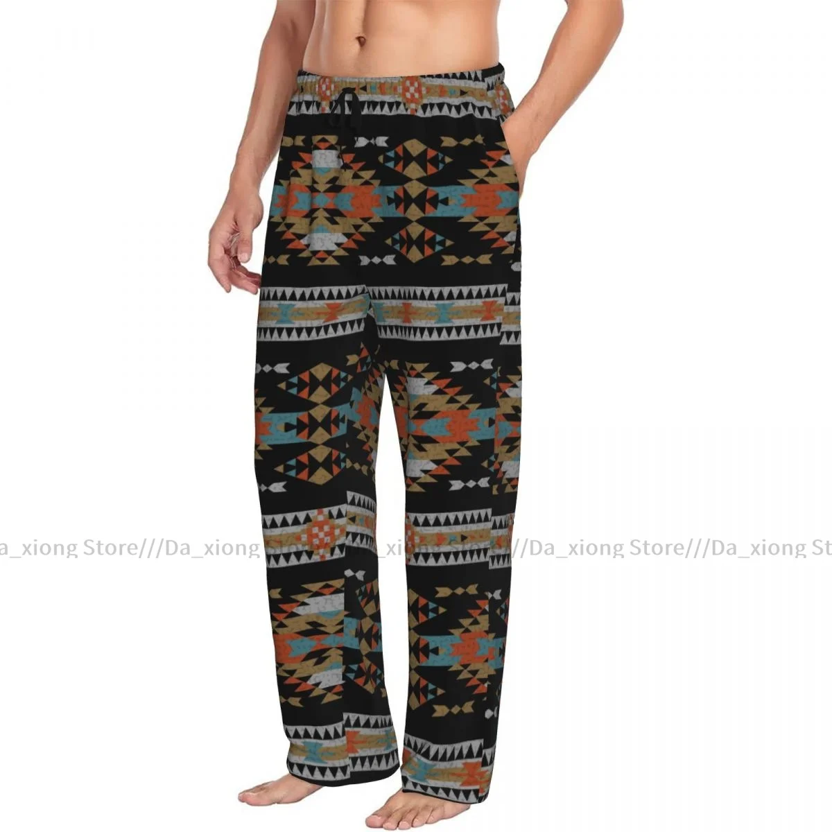 Men Sleep Bottoms Male Lounge Trousers Men's American Indian Aztec Ethnic Pajama Pants