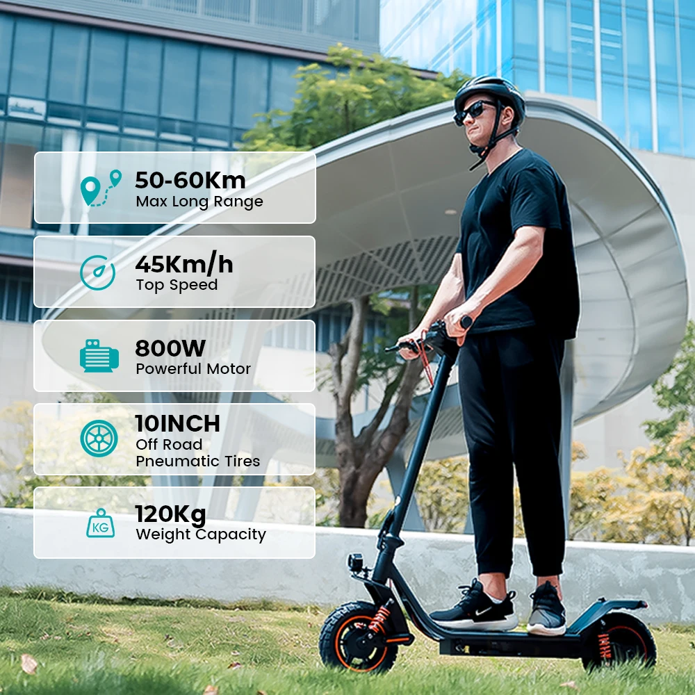IScooter i10 Pro Elektroroller 800W Motor E-Scooter 48V15AH Hochleistungs-Lithiumbatterie unterstützt APP-App, Höchstgeschwindigkeit 45KM/H, maximale Reichweite 60KM, 10 Zoll Luftreifen, brandneu, original, direkt ab Werk. – Detail 10