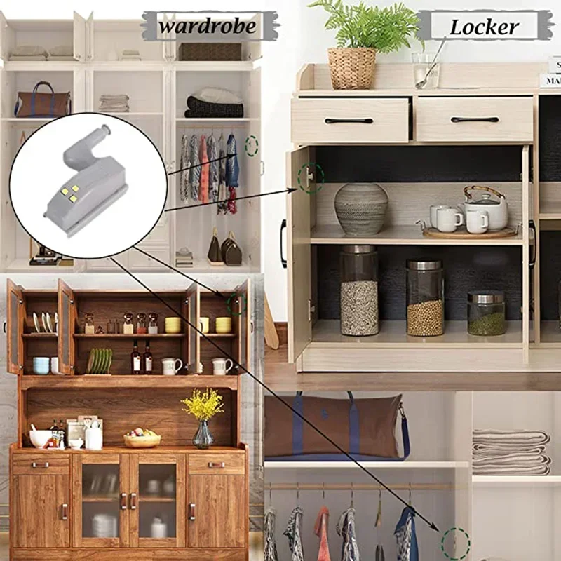 Cabinet Light LED Inner Hinge Lamp Universal Wardrobe Cupboard Door Sensor Lights Bedroom wardrobe Kitchen Closet Night Light