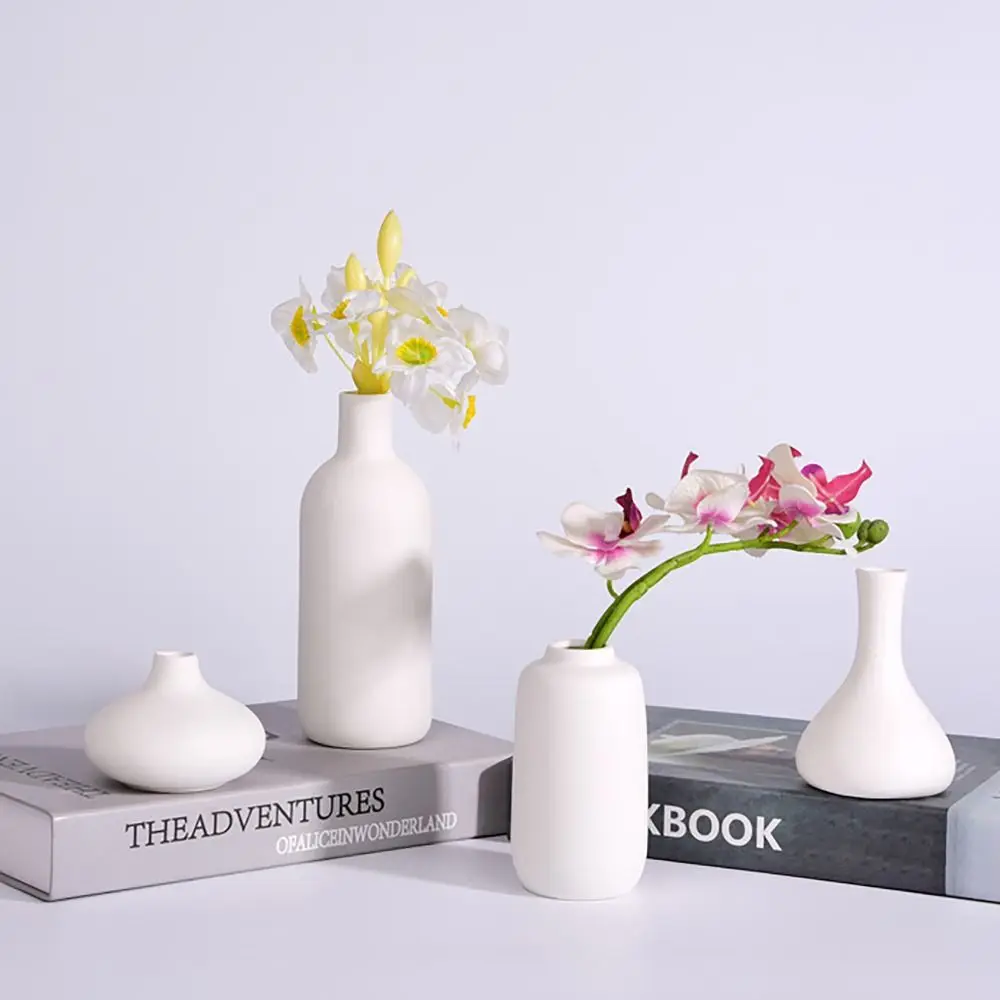 Nordic Style Ceramic Vase Ceramic Vase Dried Flower Decor Desktop Ornaments Table Flower Vase Bouquets Vases