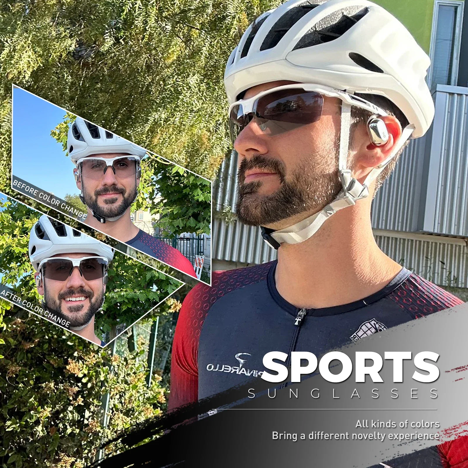 SCVCN UV400 Bescherming Heren Dames Buitenrijden Winddichte bril Wandelen Sportbril Fietsen Meekleurende rijzonnebril