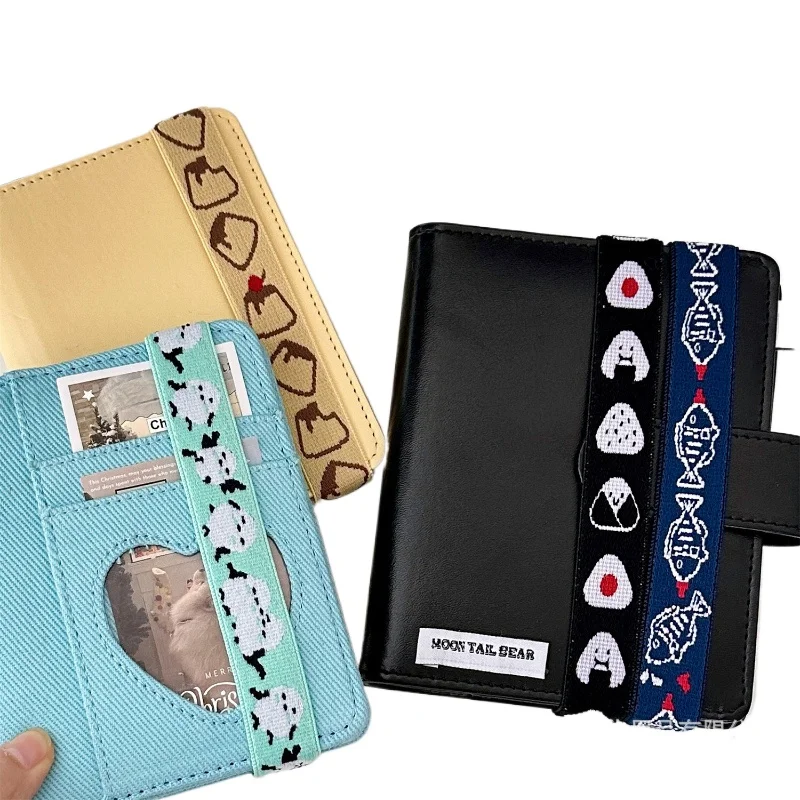Japanese Style Cartoon Elastic Band Firmly Loose-leaf Notebook Cover Gift Scrapbook Journal Elastic Strap Card Collection Book