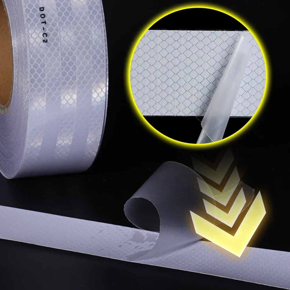 5 cm * 500 cm Auto Camion Nastro di Sicurezza Riflettente Avvertimento Luce Notturna Impermeabile Rimorchio Riflettore Adesivo Per Auto Camion Avvertimento di Sicurezza