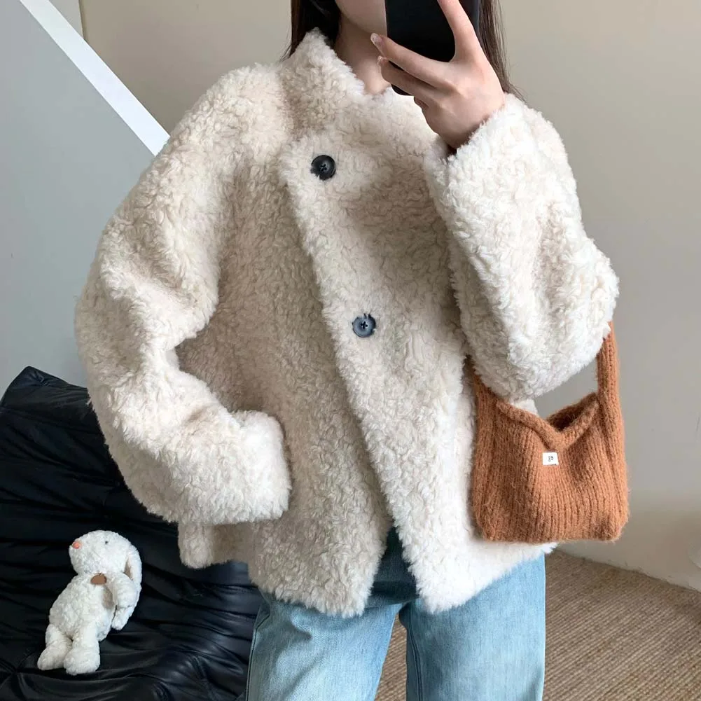 معطف فرو صوف الحمل أنثى 2025 شتاء جديد طوق سترة شيرلينغ الأغنام الشابة #1