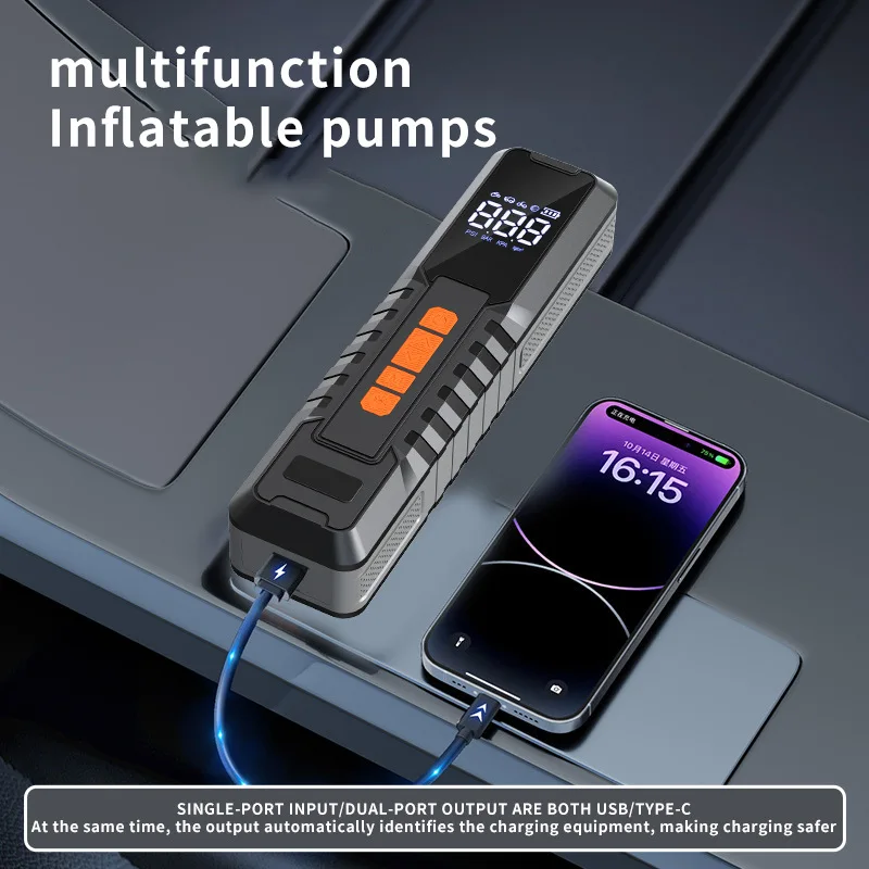 Multifunction Tire Inflator Air Compressor Kit 150PSI Cordless Digital Inflatable Pump Pressure Gauge For Car Bicycle Boat Tool