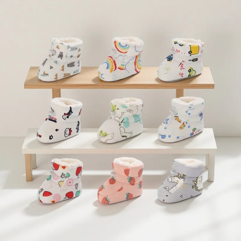 

Зимние сапоги для мальчиков и девочек, зимние модные удобные мягкие теплые сапоги для новорожденных, детские теплые сапоги с мультяшным принтом 0-18 м