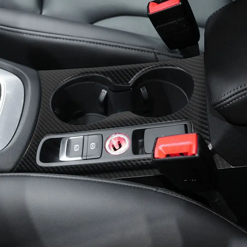 

For Audi Q3 2013 2014 2015 2016 2017 2018 Carbon Fiber Texture Car Interior Accessories ABS Center Console Cup Holder Frame Trim