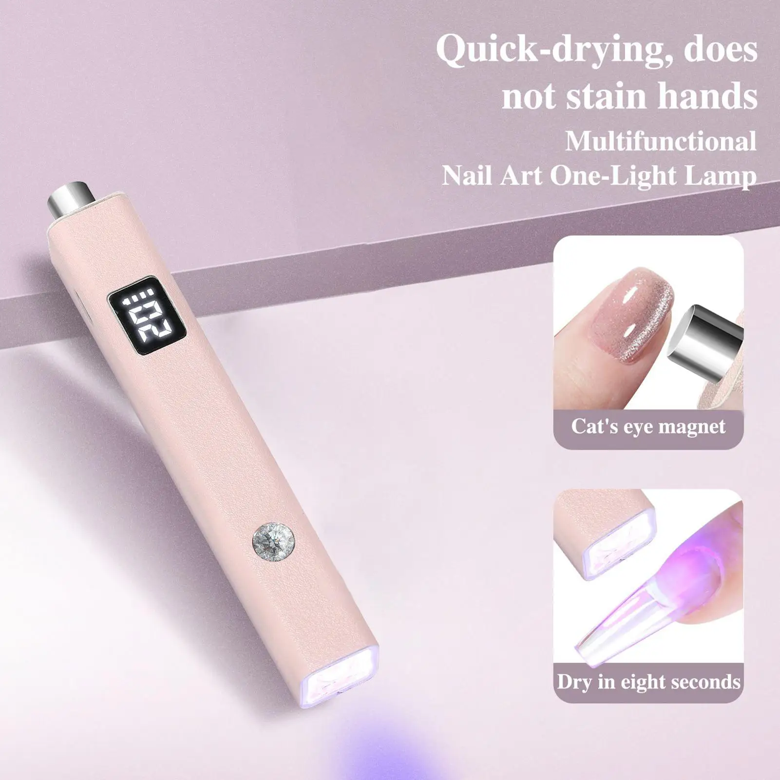 Uv-licht voor gelnagels Nagellamp Magneet Oplaadbare handheld manicure gereedschapslicht voor slaapzaal Salon Room Travel Home Counter