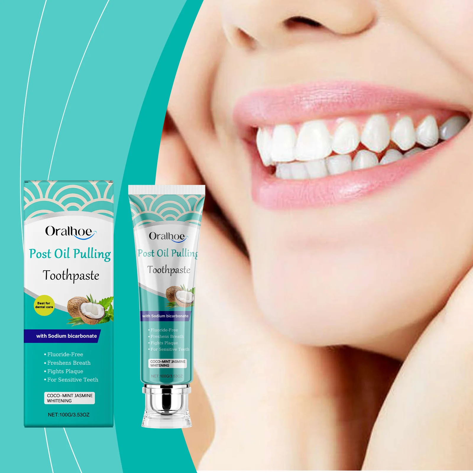 

Coconut Oil Teeth W-hitening Toothpaste Repair Cavitie Reduce Yellowing Deep Clean Remove Plaque Stains Gum Treatment Toothpaste
