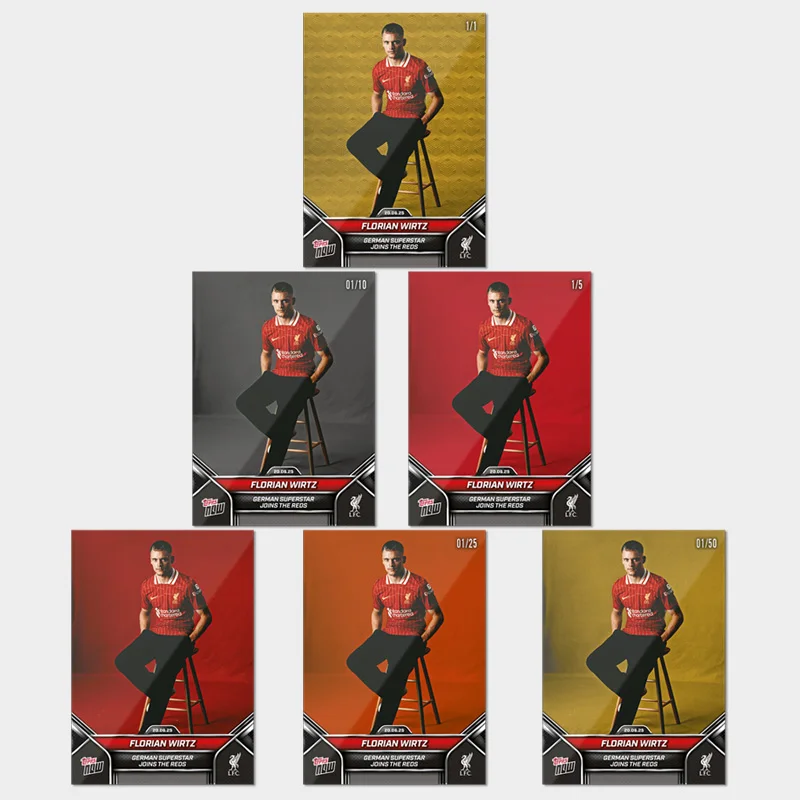 

Topps Now 2024-25 Liverpool Florian Wirtz Премьер-лига Diy Домашняя футбольная звезда Коллекционные карточки Подарочная коллекция на день рождения