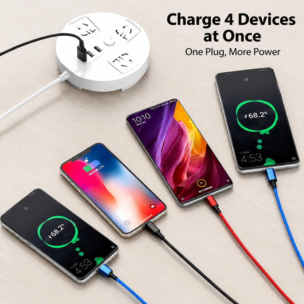 4-in-1 USB charging lead for travel