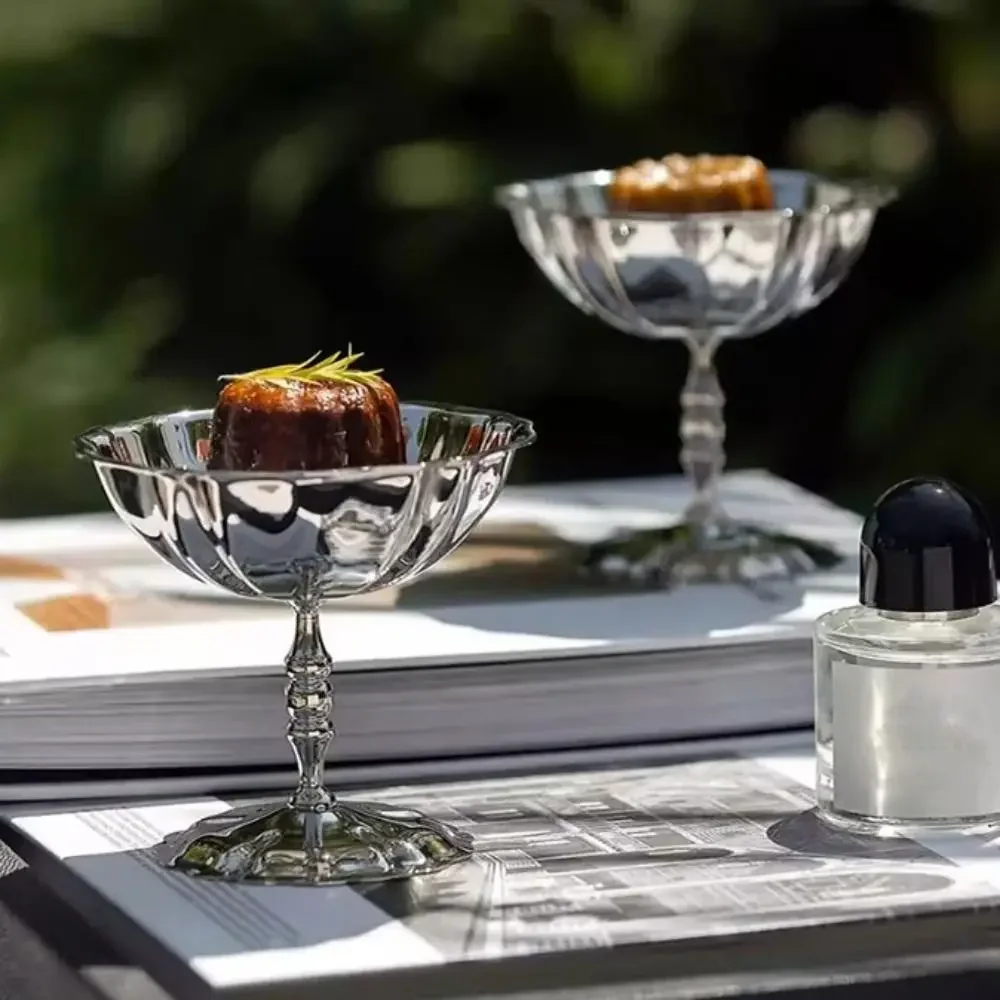 كوب آيس كريم متعدد الوظائف من الفولاذ المقاوم للصدأ غير قابل للكسر ومضاد للصدأ كأس حلوى كوب بودنغ فضي شربات