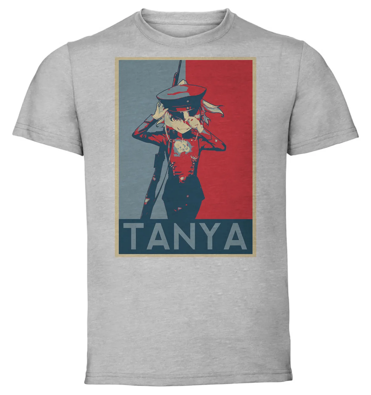 T-Shirt Unisex Grey Propaganda Saga Of Tanya The Evil Tanya Degurechaff variant 3