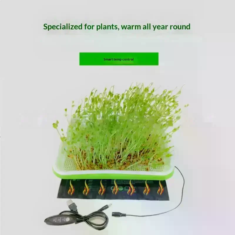 PVC Leather Plant Warming Mat Indoor 35-55 USB Warm Hydroponics Heating Pad For Plants Reptiles 8.5/7.5W Plant Heat Mat