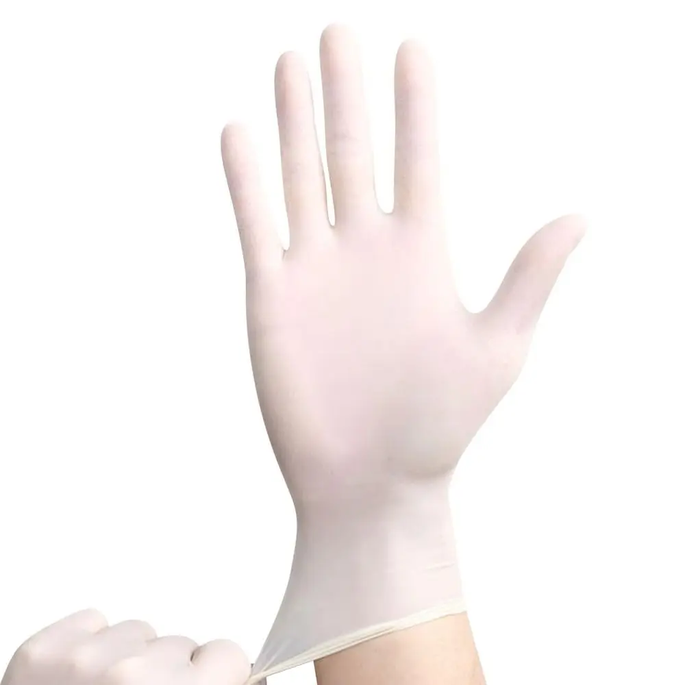 100pcs New Food Safe Disposable Cooking Gloves Powder Free Latex Free Nitrile Gloves White Rubber Gloves for Cleaning Cooking