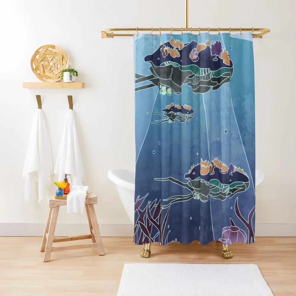 Reefback Leviathan Shower Curtain Waterproof Shower Bathroom Accessory Bathroom Shower Set Curtain