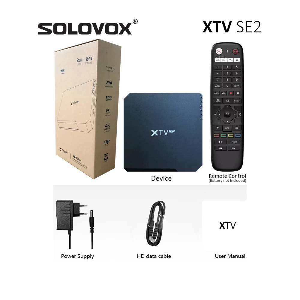 SOLOVOX XTV SE2 Stalker IP Android 11 Streaming TV Box يدعم Xtreamcodes LiveTV AV1 4K HDR بلوتوث مزدوج WIFI SPDIF TF فتحة