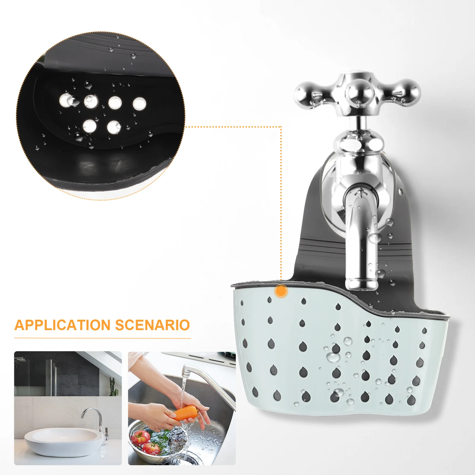 

2Pcs Triangular Sink Strainers Basket Kitchen Drain Shelf Space Saving Sink Storage Holder Multifunctional Sponge Toothbrush
