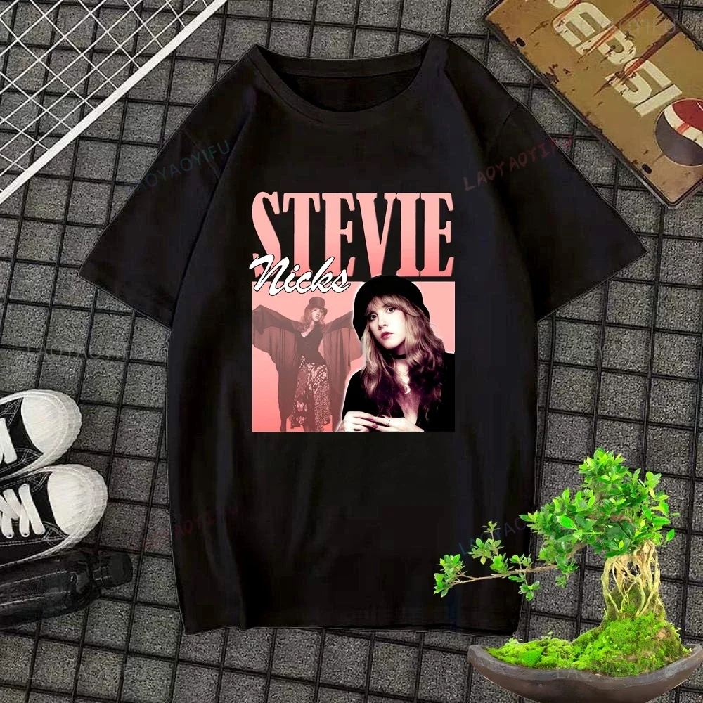 Printed Female Singer Stevie Nicks Loose Short Sleeve T-shirt Neutral Trend Harajuku Unisex Shirt Graphic Oversized T-shirt