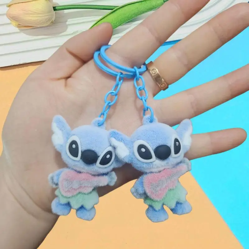 Anime Lilo & Stitch flocage porte-clés dessin animé femmes voiture porte-clés sac pendentif accessoires décoration cartable pendentif cadeaux