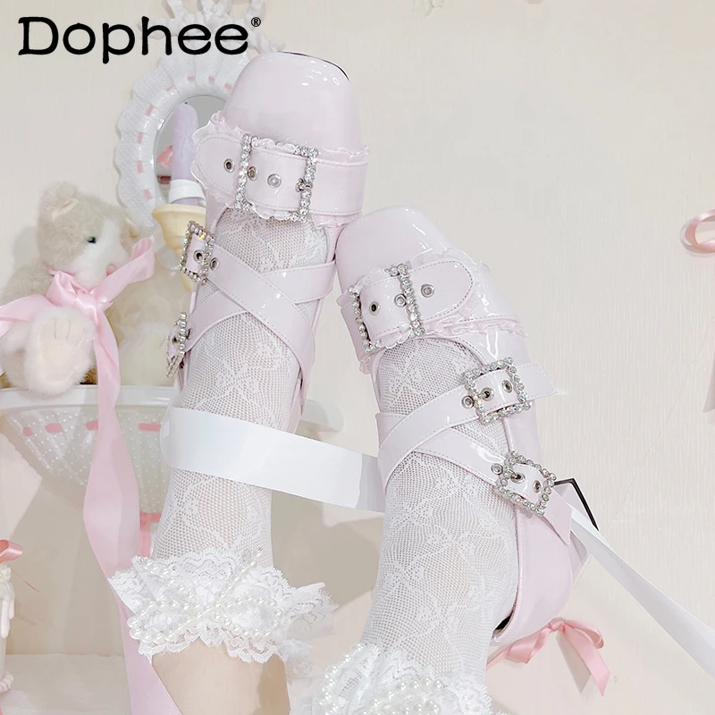 

Original Japanese Mass-Produced Mary Jane Shoes Spring and Autumn New Women's Pink Elegant High Heels French Retro Lolita Pumps