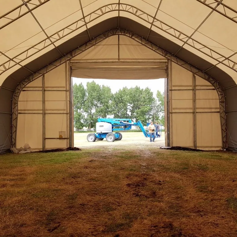 High Quality Steel Frame PVC Coated Waterproof Durable Portable Modern Arched Roof Outdoor Storage Shed Shelter