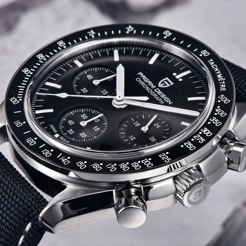 2025 ใหม่ PAGANI DESIGN Luxury Mens QUARTZ Chronograph นาฬิกา Sapphire Glass 100M กันน้ํานาฬิกาข้อมือ Mens นาฬิกาญี่ปุ่น VK63