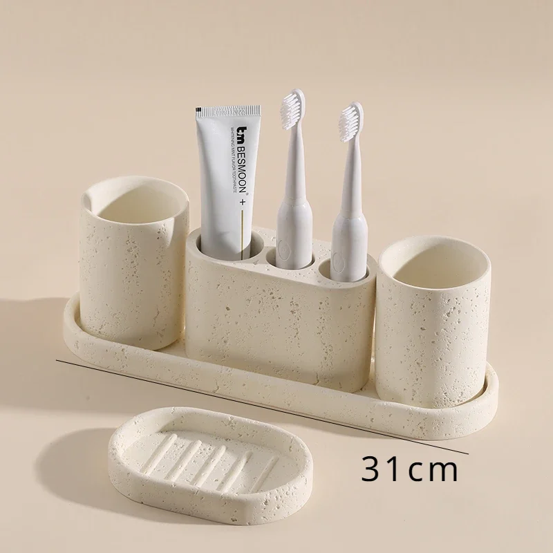 Bathroom Lotion Bottle Toothbrush Holder Tray Toiletry Set European Home Bathroom Set Hotel Electric Toothbrush Shelf