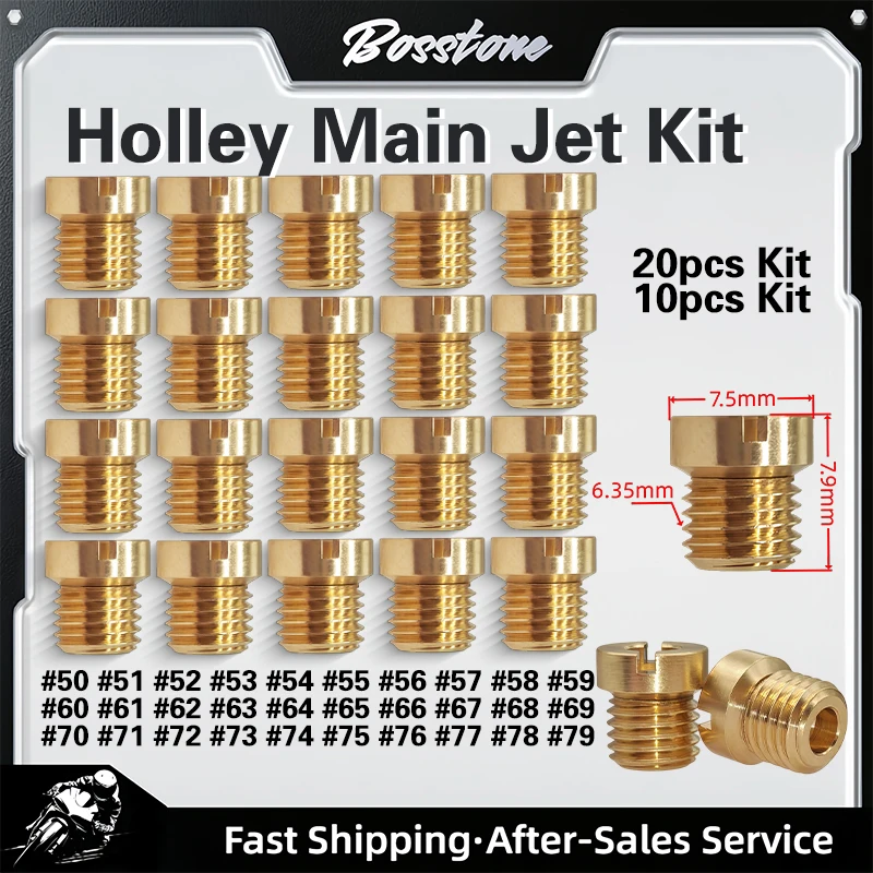 For HOLLEY 2010 2300 4010 4150 4160 4500 1/4-32 50#-59# 60#-69# 70#-79# 10PCS/20 PCS Brass Carburetor Carb Jets Kit