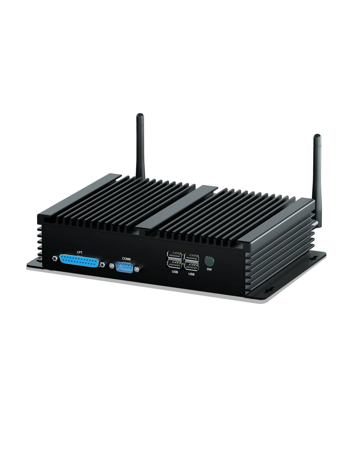 HYSTOU H4 Intel Core i7-8550U Fanless Industrial Mini PC RS232 COM Dual RJ45 LAN USB LPT DDR4 SSD Triple Display Win10/11 Linux