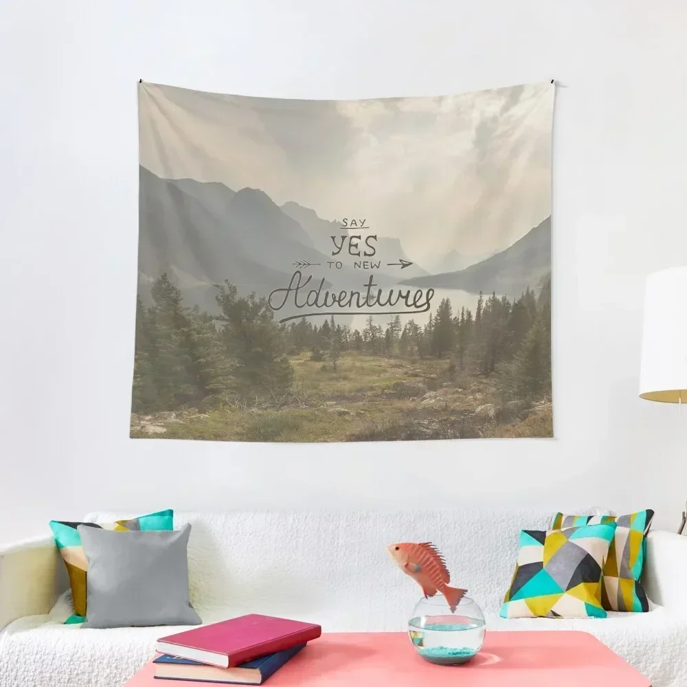 

Say Yes To New Adventures Travel Quote Tapestry Room Decore Aesthetic Wall Hanging Decor Home Decorations Aesthetic Tapestry