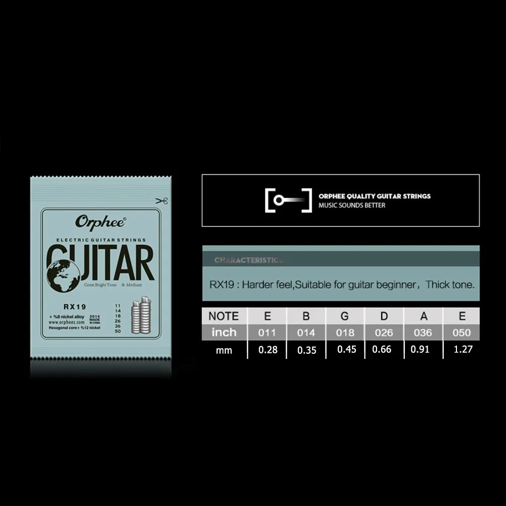 9-42/10-46/11-50 Gauges Achieve Perfect Tone with Orphee Electric Guitar Strings Light Medium Gauges 9 42 10 46 11 50