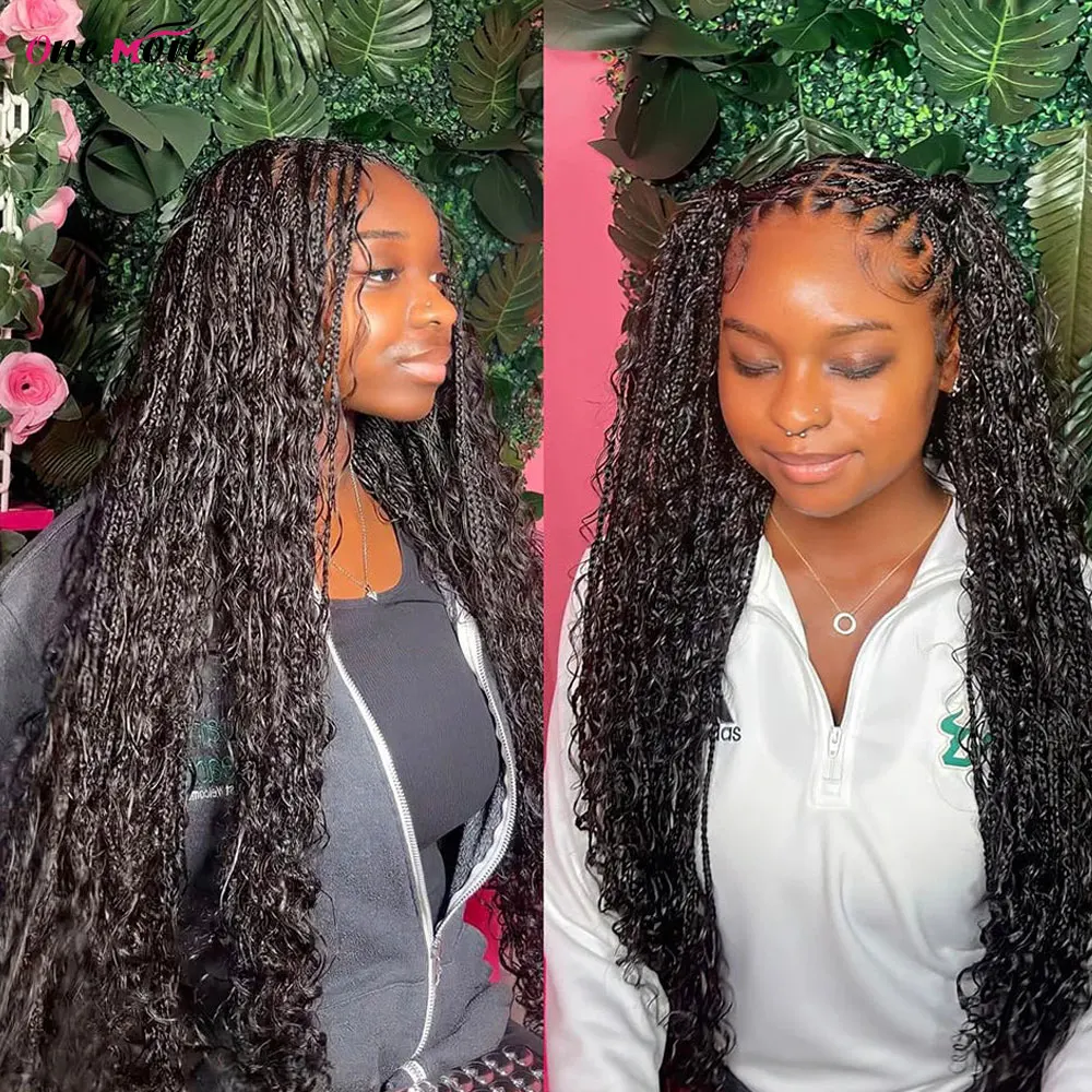 One More Human Braiding Hair for Boho Braids Bulk Human Braiding Hair for Box Braids Hair No Weft Deep Wave Human Hair Extension