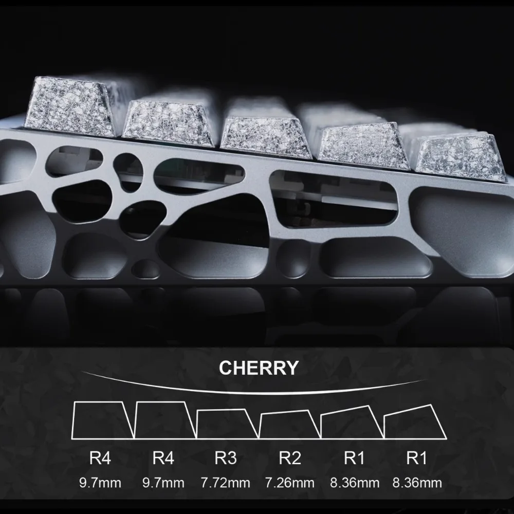 Ice Crystal Titanium Theme Keycap Set 112Keys Custom Keyboard Cap PBT Cherry Profile Keycaps for Mechanical Keyboard Accessories