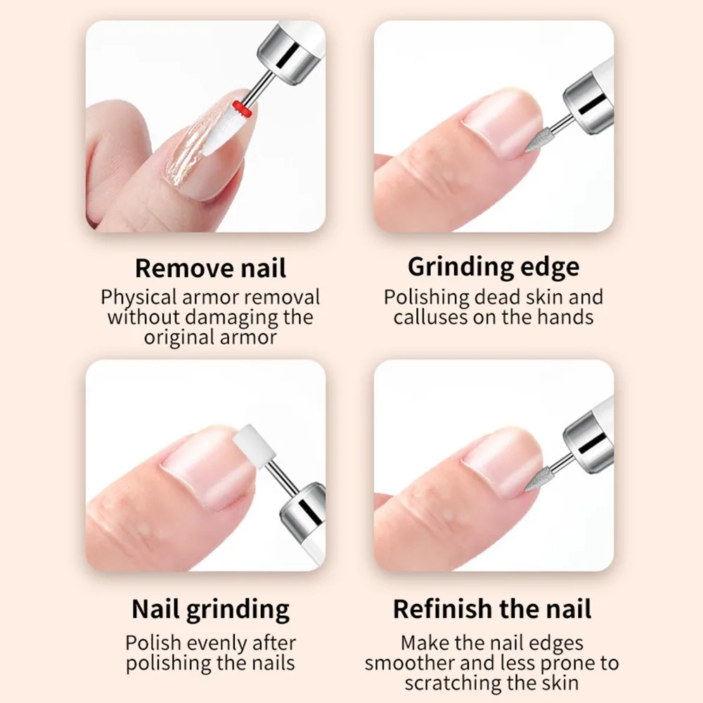 Lucidatore elettrico per unghie Trapano professionale per unghie Rettifica Lucidatura Rimozione della pelle morta Levigatura artistica Penna per lima Macchina per manicure