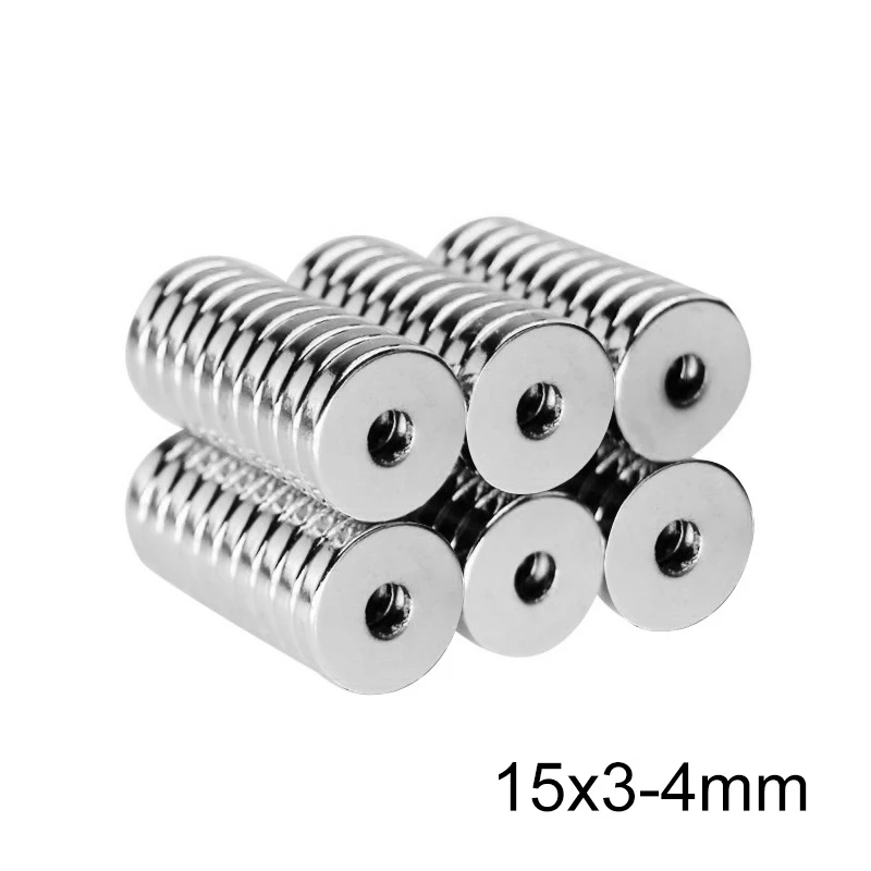 15X3-4 mm Disc Ring Magnet 15X3 mm Hole 4mm Small Round   Magnets 15x3-4mm Neodymium Magnet 15*3-4 mm N35